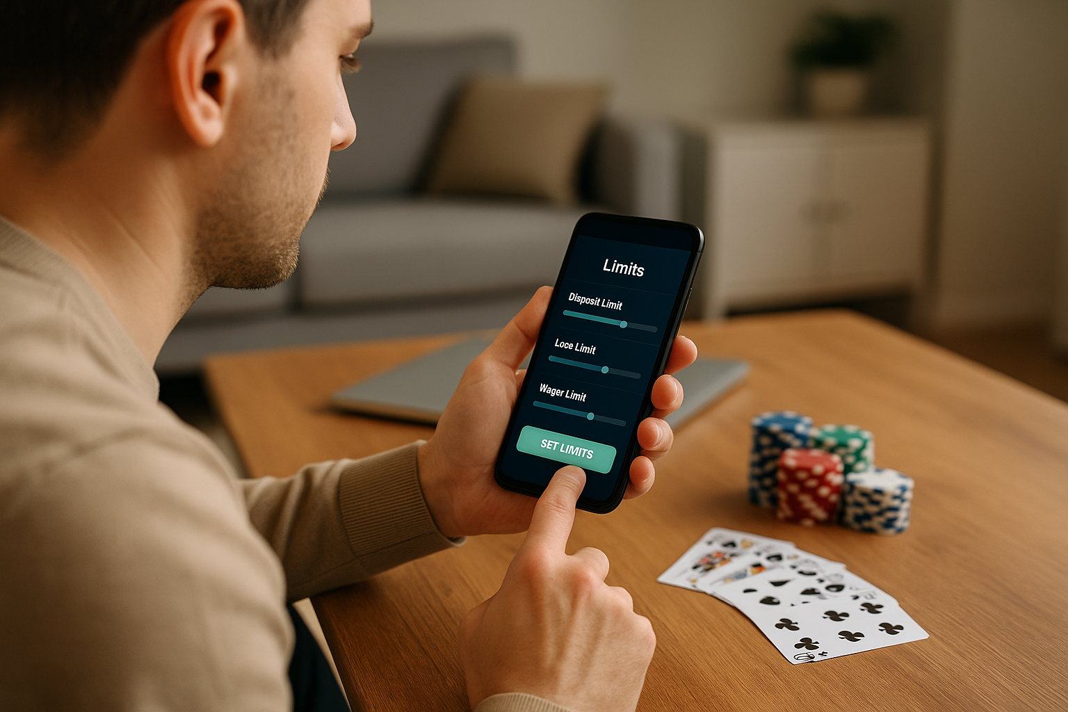 Impostazione dei limiti di gioco responsabile su un'app di betting e casino