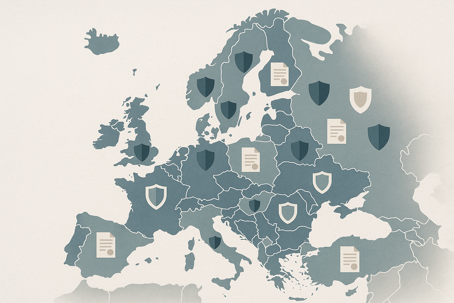 Mappa stilizzata dell’Europa che rappresenta la frammentazione normativa del gambling e i tentativi di armonizzazione